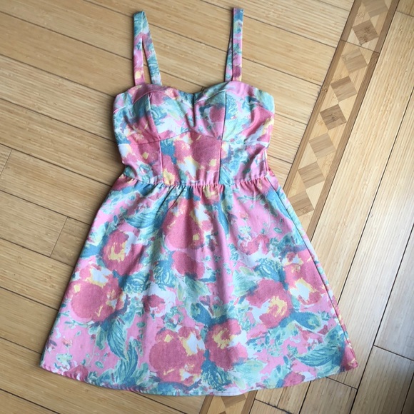 Spring Flower Print Fit and Flare Dress - Picture 1 of 2